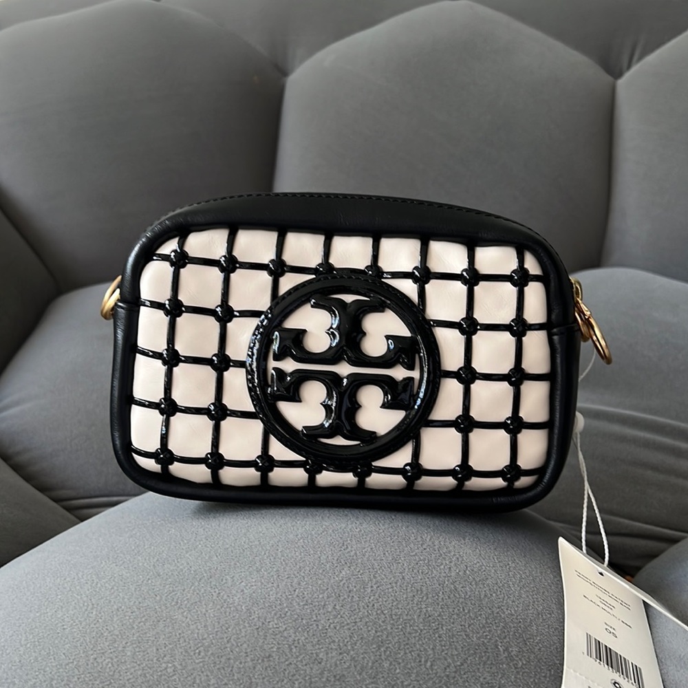 PERRY BOMBE PATENT WHIPSTITCH MINI BAG